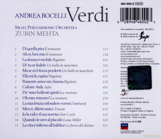 Andrea Bocelli: Verdi [CD]