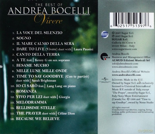 Andrea Bocelli: Vivere - Greatest Hits (PL) [CD]