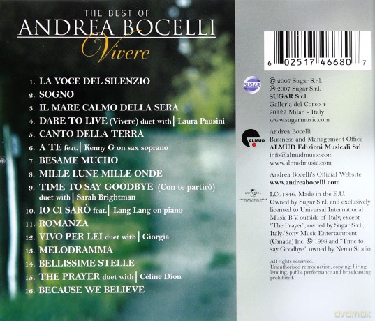 Andrea Bocelli: Vivere - Greatest Hits [CD]