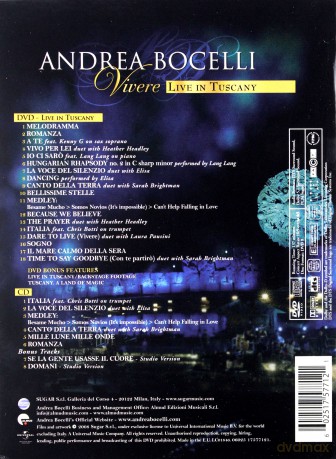 Andrea Bocelli: Vivere Live In Tuscany [CD]+[DVD]
