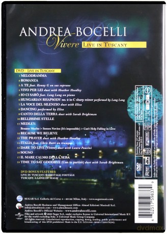 Andrea Bocelli: Vivere Live In Tuscany (PL) [DVD]