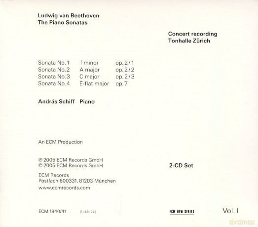 Andreas Schiff: Beethoven:Piano Sonatas Vol.1 [CD]