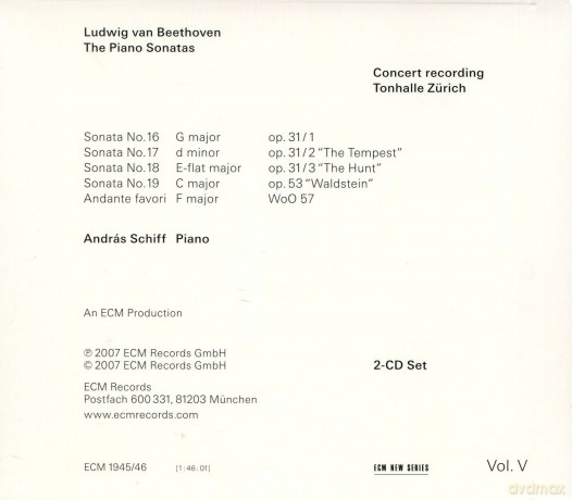 Andreas Schiff: Beethoven:Piano Sonatas Vol.5 [2CD]