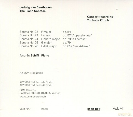 Andreas Schiff: Beethoven:Piano Sonatas Vol.Vi [CD]