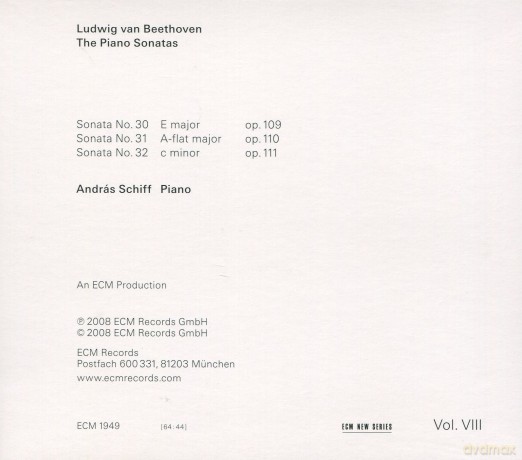 Andreas Schiff: Beethoven:Piano Sonatas Vol.VIII [CD]