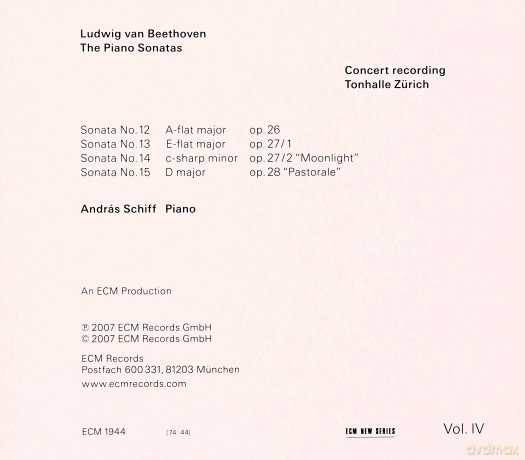 Andreas Schiff: Beethoven:The Piano Sonatas IV [CD]
