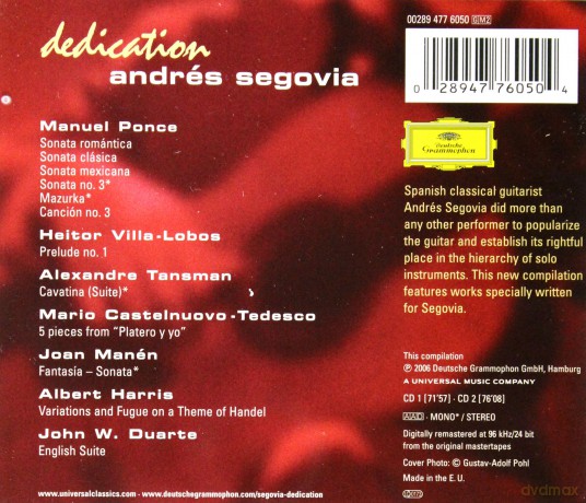 Andres Segovia: Dedication [CD]