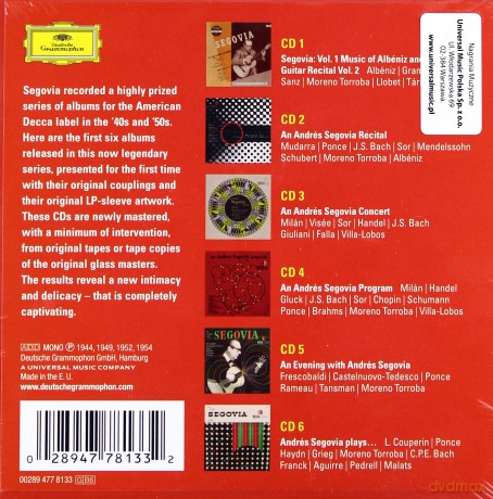Andres Segovia: The American Decca Recordings I [BOX] [6CD]