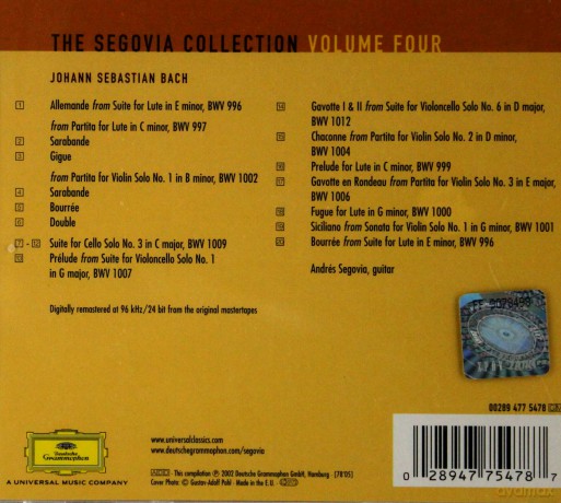 Andres Segovia: The Segovia Collection Vol.4 [CD]