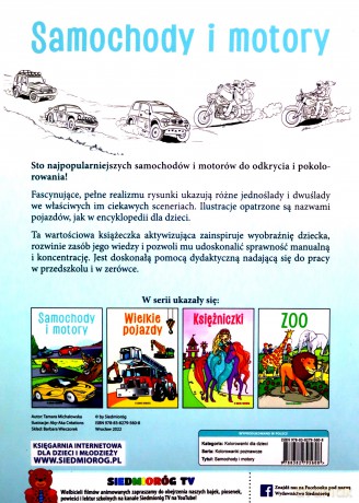 Kolorowanki poznawcze - Samochody i motory - Tamara Michałowska [KSIĄŻKA]