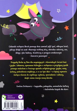 Nietoperz Nocek na tropie dnia. Logopedyczna gimnastyka buzi i języka - Ewelina Protasewicz [KSIĄŻKA]