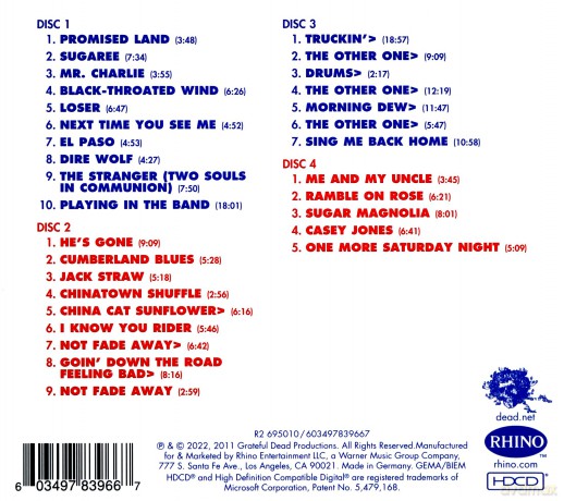 Grateful Dead: Lyceum Theatre, London, England 5/26/72 [4CD]