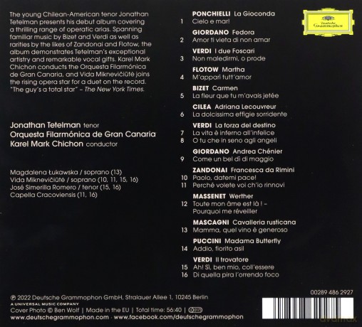 Jonathan Tetelman: Arias [CD]