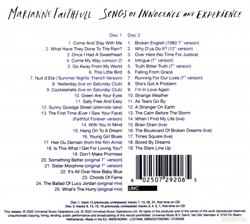 Marianne Faithfull: Songs Of Innocence And Experience 1965-1995 [2CD]