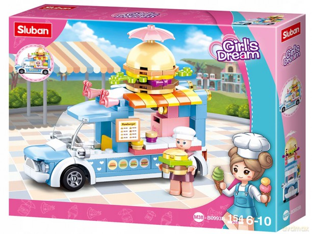SLUBAN 154 el. Food truck z burgerami Girl's Dream M38-B0993B [KLOCKI]
