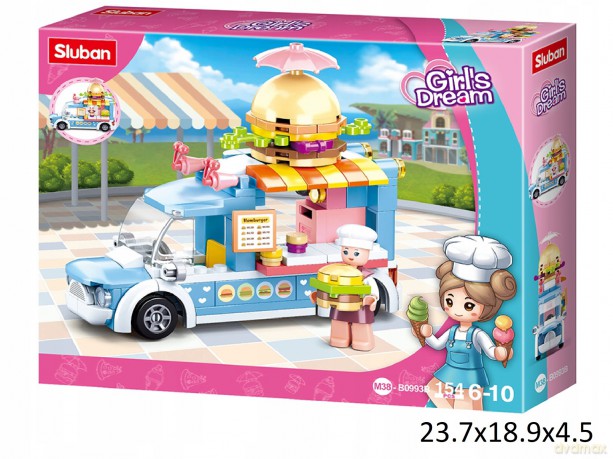 SLUBAN 154 el. Food truck z burgerami Girl's Dream M38-B0993B [KLOCKI]