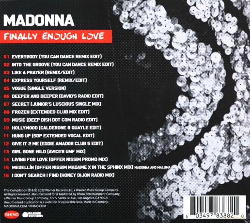 Madonna: Finally Enough Love (digipack) [CD]