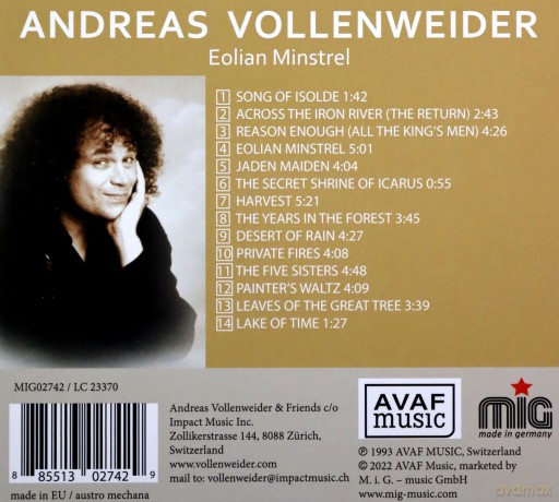 Andreas Vollenweider: Eolian Minstrel [CD]