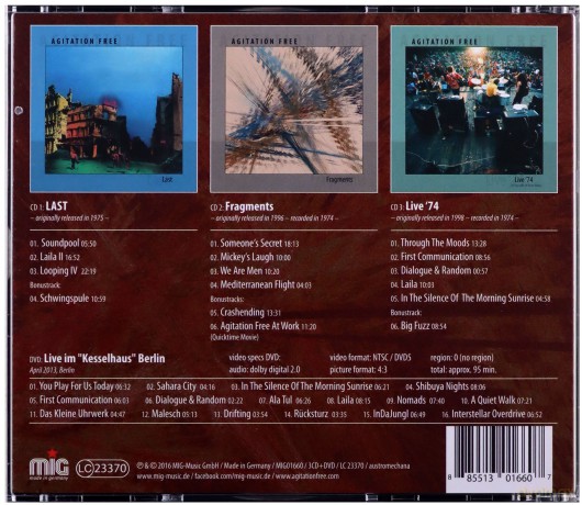 Agitation Free: Last Fragments Live 74 Live At Kesselhaus Berlin 2013 [DVD]+[3CD]