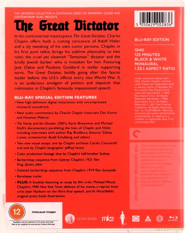 Charlie Chaplin - The Great Dictator (Dyktator) (Criterion Collection) [Blu-Ray]