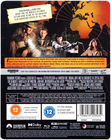 Indiana Jones And The Kingdom Of The Crystal Skull (Indiana Jones i Królestwo Kryształowej Czaszki) (steelbook) [Blu-Ray 4K]+[Blu-Ray]