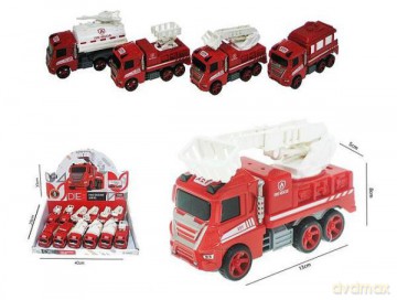 Auta straż pożarna 13 cm friction 4 wzory 2629-12 mix