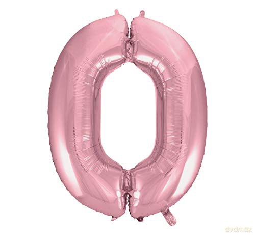 Balon foliowy "Cyfra 0", j. różowa, 92 cm