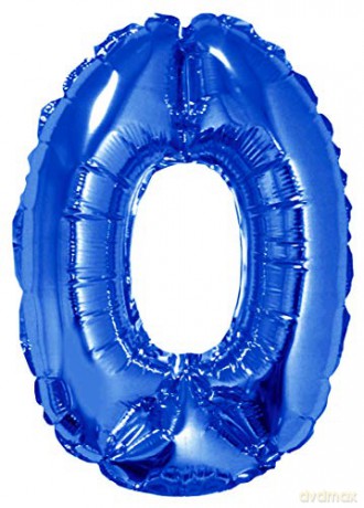 Balon foliowy "Cyfra 0", niebieska, 35 cm