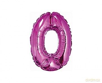 Balon foliowy "Cyfra 0", różowa, 35 cm