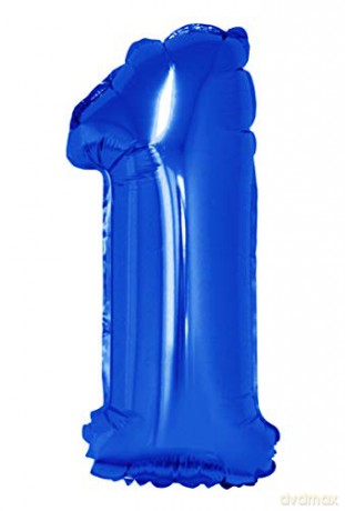 Balon foliowy "Cyfra 1", niebieska, 35 cm