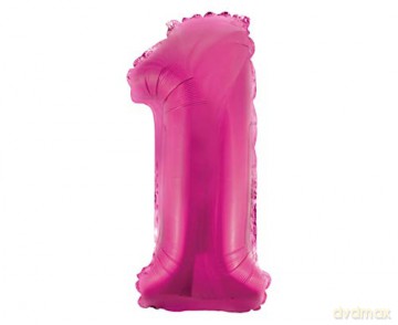 Balon foliowy "Cyfra 1", różowa, 35 cm