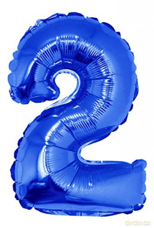 Balon foliowy "Cyfra 2", niebieska, 35 cm