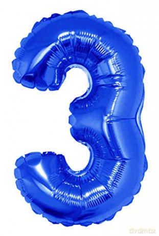 Balon foliowy "Cyfra 3", niebieska, 35 cm