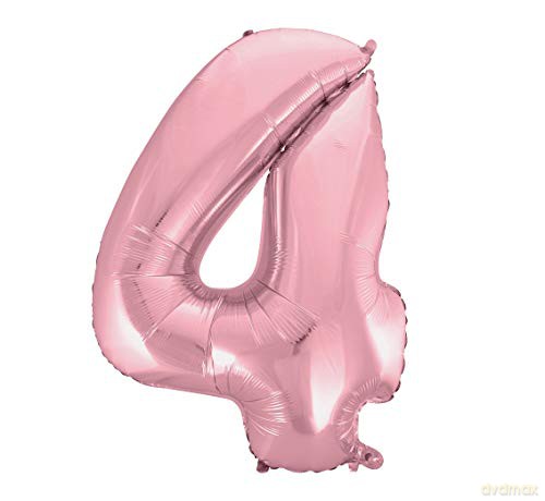 Balon foliowy "Cyfra 4", j. różowa, 92 cm