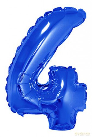 Balon foliowy "Cyfra 4", niebieska, 35 cm