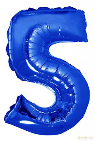 Balon foliowy "Cyfra 5", niebieska, 35 cm