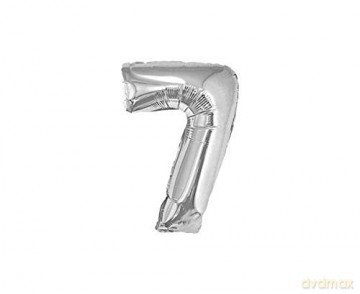 Balon foliowy "Cyfra 7", srebrna, 35 cm