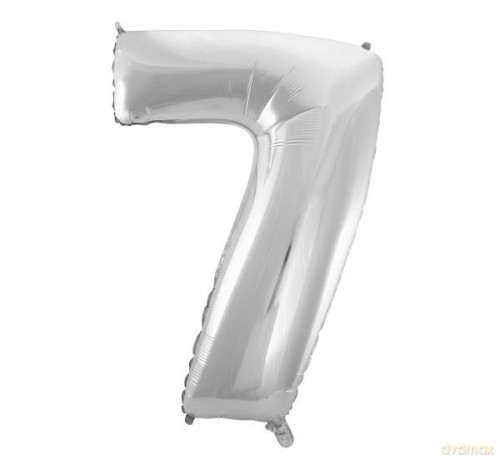 Balon foliowy "Cyfra 7", srebrna, 92 cm KK