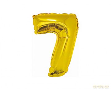 Balon foliowy "Cyfra 7", złota, 35 cm