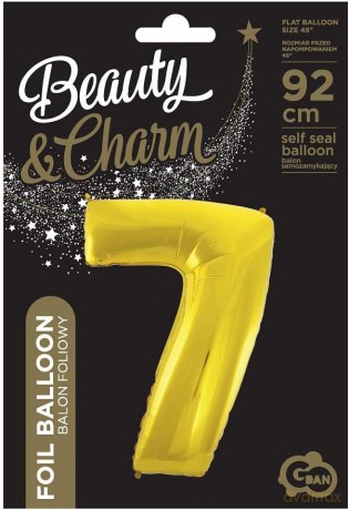 Balon foliowy "Cyfra 7", złota, 92 cm