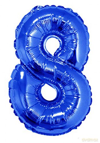 Balon foliowy "Cyfra 8", niebieska, 35 cm