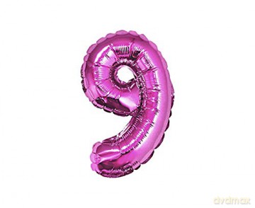 Balon foliowy "Cyfra 9", różowa, 35 cm