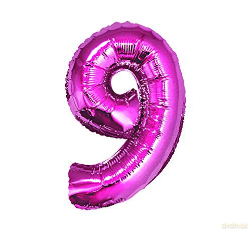 Balon foliowy "Cyfra 9", różowa, 92 cm