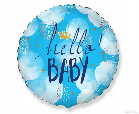 Balon foliowy 18 cali FX - Hello Baby Boy pakowany