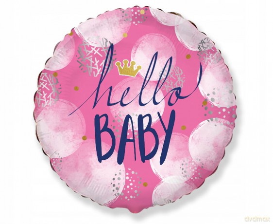 Balon foliowy 18 cali FX - Hello Baby Girl pakowany