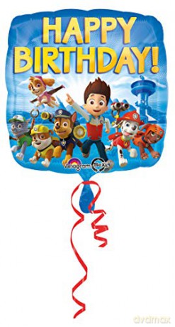 Balon foliowy 18" SQR "Happy Birthday"Paw Patrol