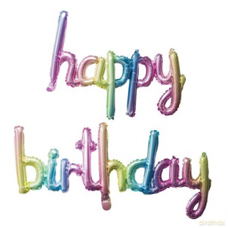 Balon foliowy 2 sztuki w formie napisu Happy Birthday BCF-611