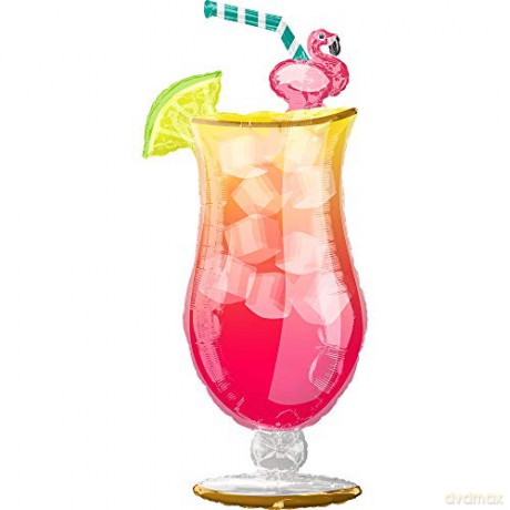 Balon foliowy 50x104 cm Koktajl flaming różowy drink 3711501