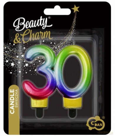 Balon foliowy B&C cyferka 30, Galaxy 7,5 cm
