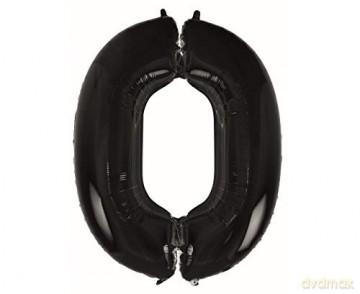 Balon foliowy B&C cyfra 0 czarny 92 cm